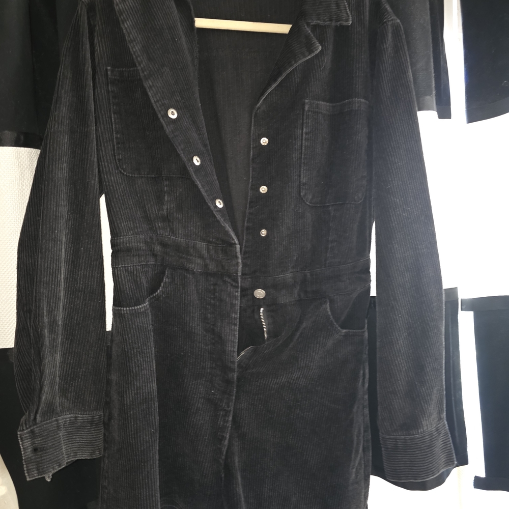 Entro Black Corduroy Jumpsuit